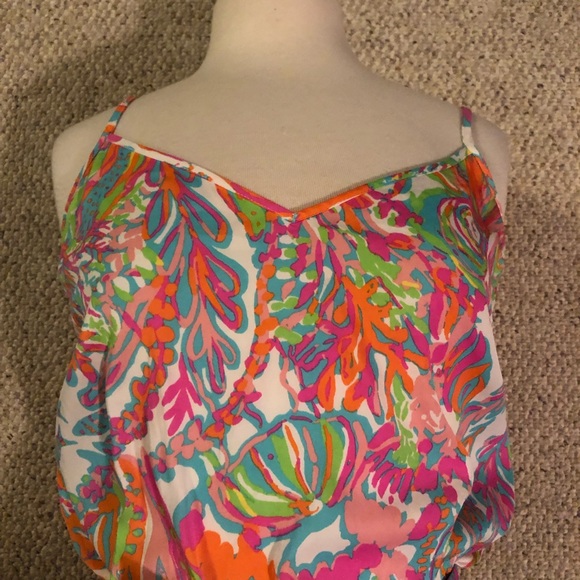 Scuba to Cuba dusk silk romper Lilly Pulitzer - Picture 3 of 4